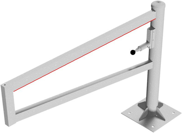 Schake Drehbare Wegesperre, mit selbsteinrastender Verriegelung 1,50m für Vorhangschloss, Drehpfosten: Ø 102mm, 4013_15VP