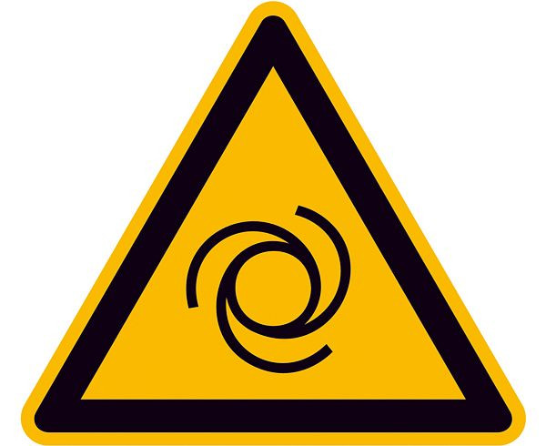 SafetyMarking Warnschild, Warnung vor automatischem Anlauf, Länge 2,5 cm, Folie, selbstklebend, VE: 44 Stück/Bogen, 30.0843