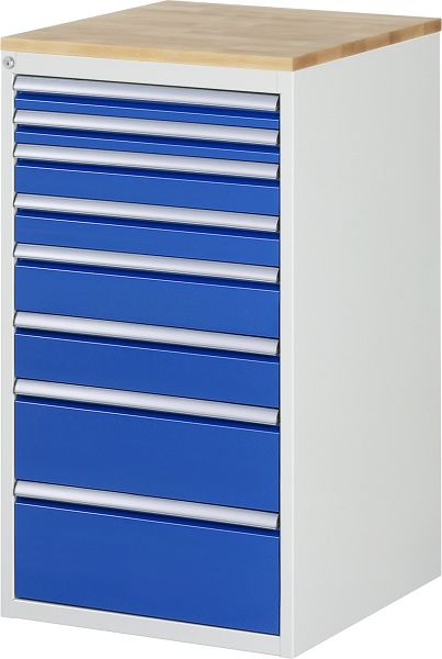 RAU Schubladenschrank Serie 7000, B580xT650xH1035mm, Schubladen: 2xH60, 2xH90, 2xH120, 1xH180, 1xH210mm, Buche-Massiv-Arbeitsplatte, 03-L7.11A-B.11