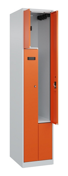 C+P Z-Spind Evolo PLUS, 2 Fächer, 1850x400x500mm, 7035/2004, Zylinderschloss, 049003-122 S10029