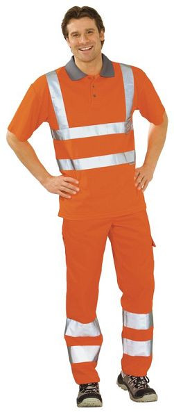 Planam Warnschutz Poloshirt, orange/grau, Größe S, 2098044