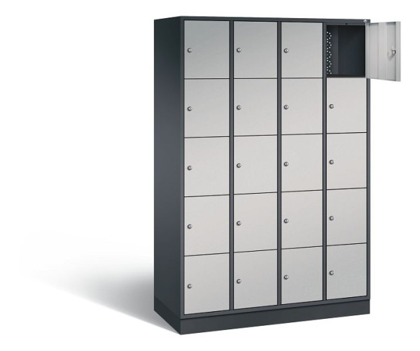 C+P Schließfachschrank Intro, H1950xB1220xT490mm, Farbe: Schwarzgrau / Weißaluminium, 8570-401 S10189