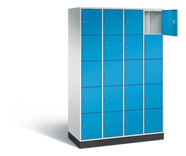 C+P Schließfachschrank Intro, H1950xB1220xT490mm, Farbe: Lichtgrau / Lichtblau, 8570-401 S10010