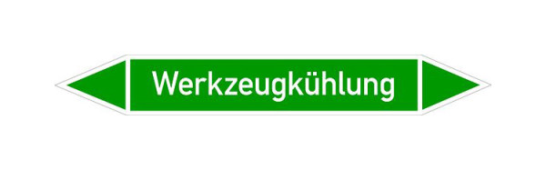 Schilder Klar Rohrleitungskennzeichen Werkzeugkühlung, 100x15 mm Folie selbstklebend, 101483/60