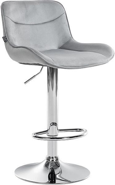 CLP Barhocker Vonore Samt chrom, grau, 323560, 4255716309763