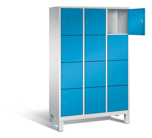 C+P Schließfachschrank Evolo, H1850xB1200xT500mm, Farbe: Lichtgrau / Lichtblau, 48010-324 S10058