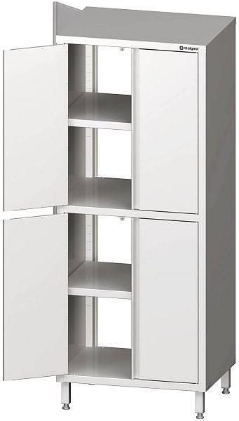 Stalgast Durchreiche-Hochschrank mit Flügeltüren, 800x500x2000 mm, mit zwei Schrankräumen, verschweißt, VHK08508