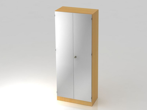 Hammerbacher Garderobenschrank 5OH, Sockelblende, Streifengriff Buche/Silber, 80x42x200,4 cm (BxTxH), V6200/6/S/SG