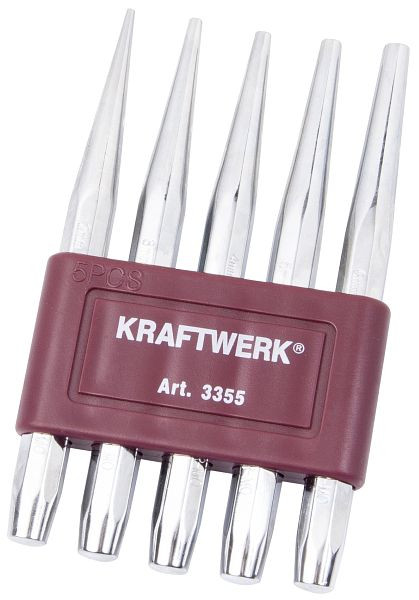 Kraftwerk Durchschlag-Satz, voll poliert, mit Werkzeughalter, 2-6 mm, 5 tlg, 3355