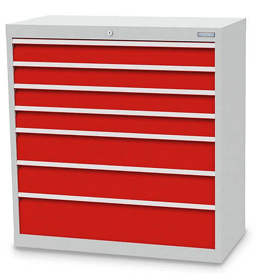 Bedrunka+Hirth Schubladenschrank, Tiefe 500 mm, R 36-16, 980 x 500 x 1019 mm, 7 x Schubladen (4x 100VA, 2x 150VA, 1x 200VA), Tragkraft 75 kg, 90.421-75