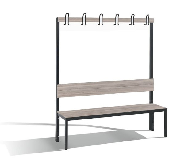 C+P Garderobenbank mit Rückenlehne, Basic Plus, H1650xB1500xT407mm, 8061-100 S10003