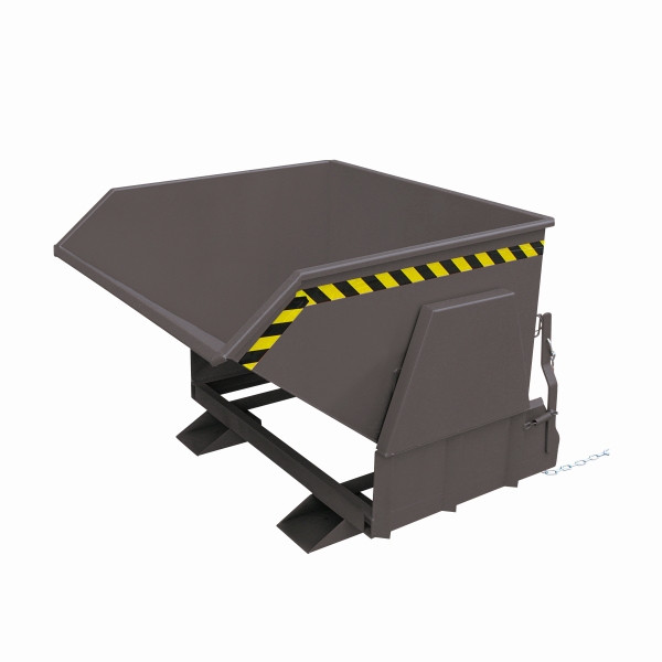 Eichinger Industrie Kippbehälter mit geschützten Abrollkufen, 2000 kg, 1000 Liter, anthrazitgrau, 20111200000096