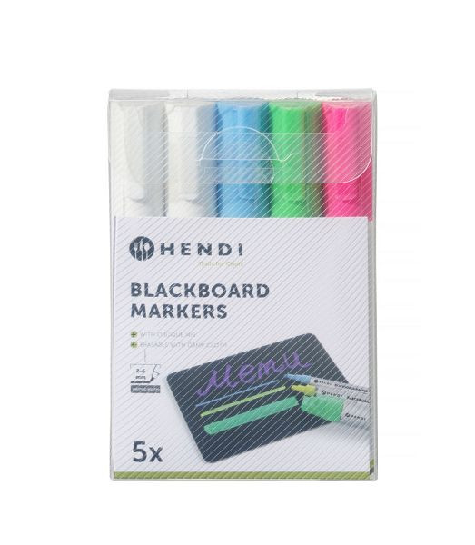 Hendi Kreidemarker 1x pink, 1x grün, 1x blau und 2x weiß, 6 mm, 664216