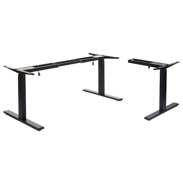 Mendler Gestell HWC-D40, variables Tischgestell für Eck-Schreibtisch, elektrisch höhenverstellbar Memory 45kg, schwarz, 62773