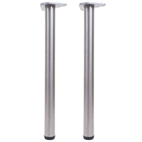 Mendler 2er-Set Tischbein HWC-H36, für Schreibtisch Esstischfuß Tischgestell, 73cm Edelstahl-Optik, 112044