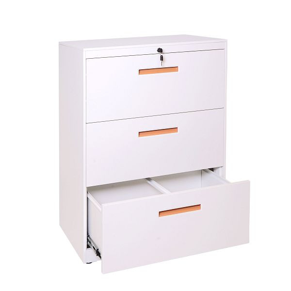 Mendler Hängeregisterschrank HWC-A10, Aktenschrank Büroschrank Stahlschrank, A4 abschließbar, 103x76x46cm weiß, 72648+72649