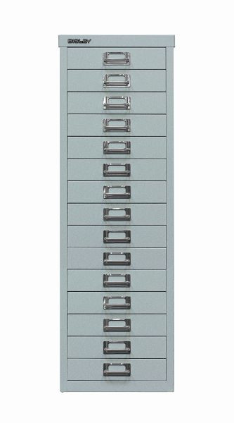 Bisley MultiDrawer, 39er Serie, DIN A4, 15 Schubladen, silber, L3915355