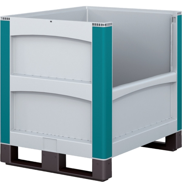 BITO Schwerlastbehälter SL mit Kufe /Klappe /SL 86626K 800x600x620 Kufe Öffnung längsseitig, C0814-0009