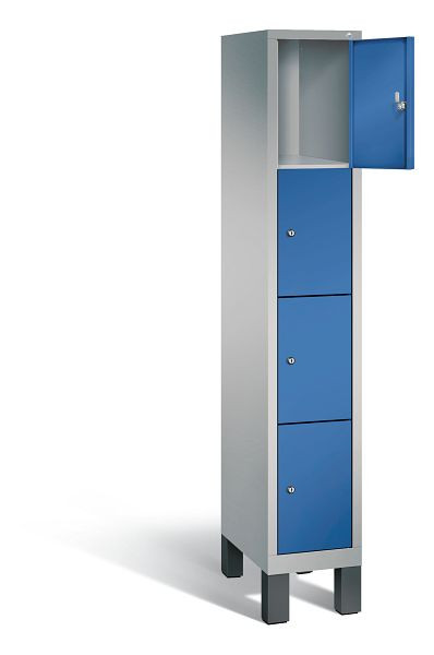 C+P Schließfachschrank Evolo, H1850xB320xT500mm, Farbe: Weißaluminium / Enzianblau, 48010-104 S10142