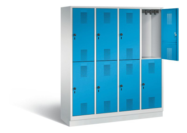 C+P Spind doppelstöckig Evolo, H1800xB1590xT500mm, Farbe: Lichtgrau / Lichtblau, 48320-42 S10063