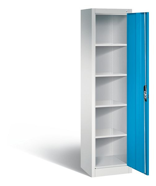C+P Büroschrank Acurado, H1950xB502xT400mm, Farbe: Lichtgrau / Lichtblau, Muldengriff, 5 OH, 9234-000 S10186