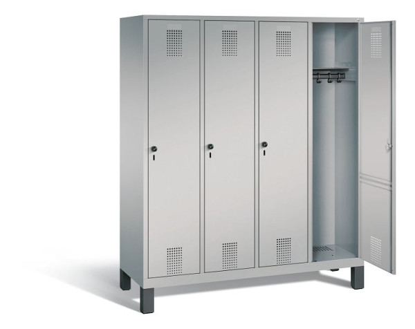 C+P Garderobenschrank Evolo, H1850xB1590xT500mm, Farbe: Weißaluminium, 48010-42 S10034
