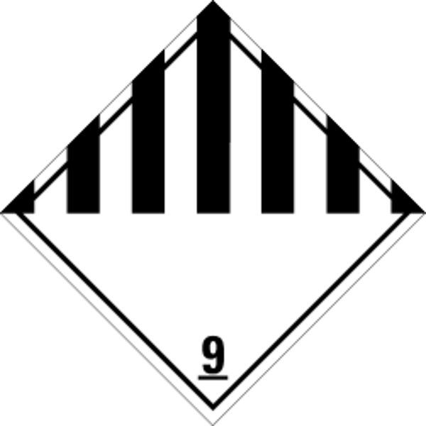 Schilder Klar Verpackungskennzeichnung Gefahrenklasse 9, Verschiedene gefährliche Stoffe und Gegenstände, 300x300 mm Folie selbstklebend, 565/63