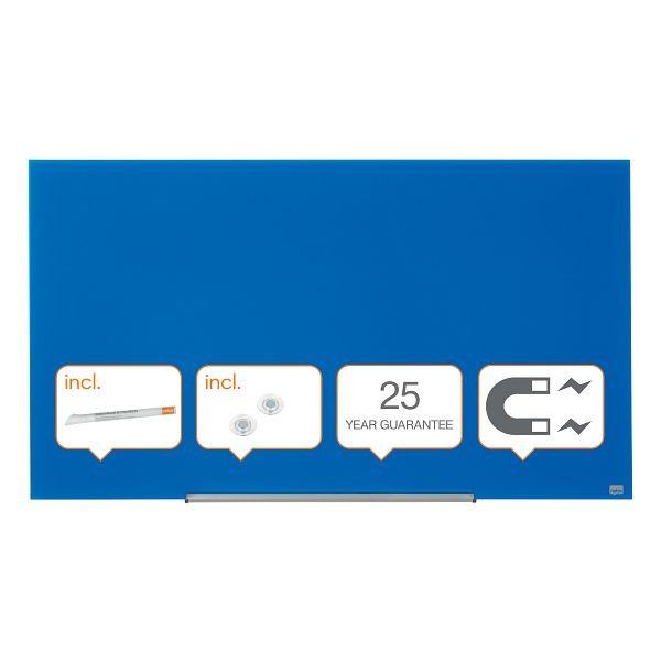 Nobo Impression Pro Whiteboard Glas Widescreen 57", Farbe: Blau, 1905189