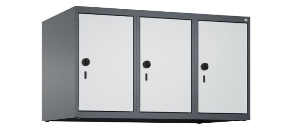 C+P Schrankaufsatz Classic PLUS, Aufsatzschrank, 7016/7035, Drehriegel, 500x900x500mm, 3 Abteile, 080090-30 S10013