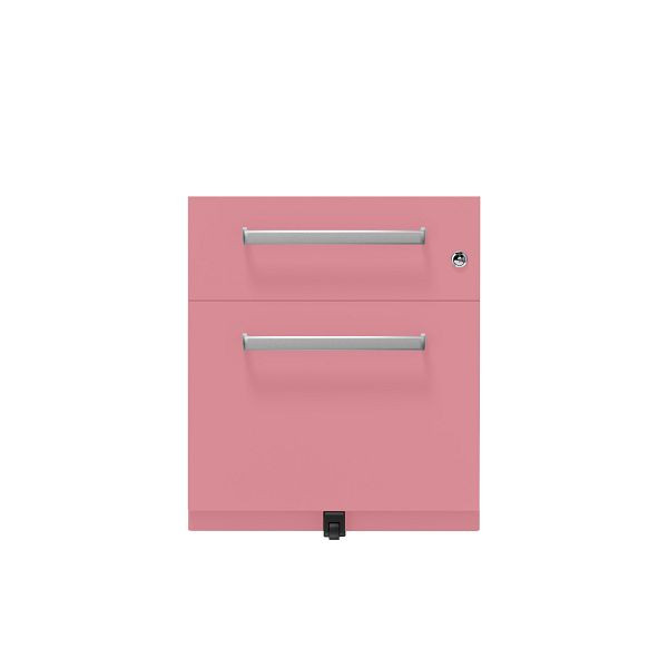 Bisley Rollcontainer Note™, 2 Schubladen, Tiefe 775 mm, Designgriff, 601 pink, NWH79M7BF601
