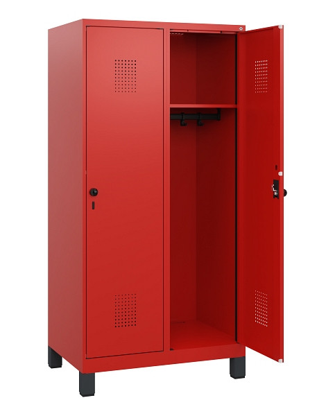 C+P Spind Evolo PLUS, Füße, 2 Abteile, 1630x800x500mm, 3020/3020, Drehriegel, 0490105-22 S10034