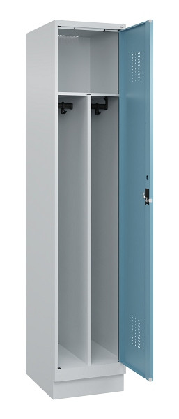 C+P Spind Evolo PLUS, mit Sockel, 1 Abteil, 1950x400x500mm, 7035/0010, Verschluss Zylinderschloss, 049020-12F S10036