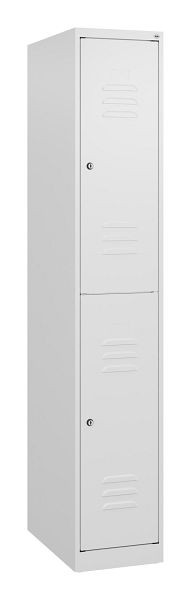 C+P Doppelstöckiger Spind Classic PLUS, 1700x300x500mm, 9016/9016, Zylinderschlösser, 0803007-10 S10025