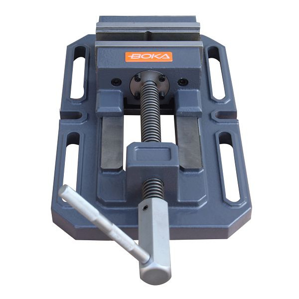 BOKA TSL-140, Bohrschraubstock, 140mm flacher Bohrschraubstock für Metall Fräsen Maschinenschraubstock mit Prismenbacke, 576311