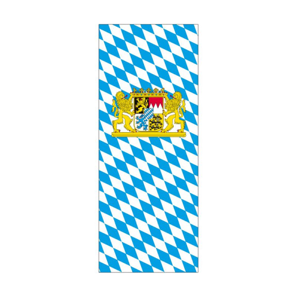 Stein HGS Landesflagge Bayern (Rauten mit Löwe), 300 x 120 cm (Hochformat), mit Karabiner, FlagTop 110 g/m², für Fahnenmasten 7 m, mit Hohlsaum für Ø 4 cm Ausleger, 26194