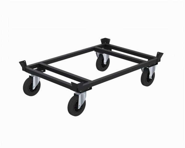 Kongamek Palettenwagen niedrig, Schwarz, P-Lenker, mit Palettenhalter, KM217-PS