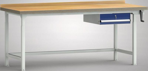 KLW Hydraulik-Profi-Werkbank - 2000 x 800 x 750 - 1050 mm L x T x H, 1 Einzelschublade 150 mm Fh-EA rechts, WPHL01-20M45-E3D02