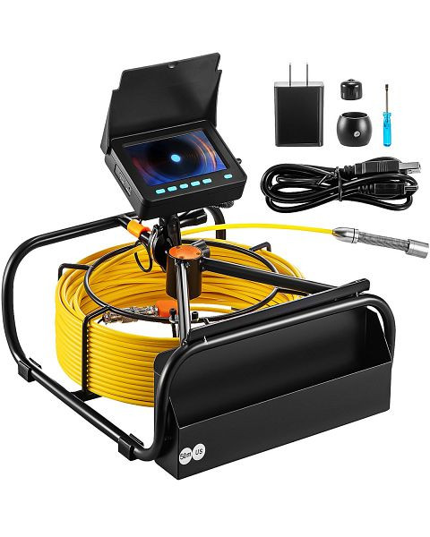 VEVOR Kanalkamera, 50 m, 4,3-Zoll-Kanalkamera mit 6 einstellbaren LEDs, 16 GB-Karte, JLKXSGDNKJF5V7ZNKV2