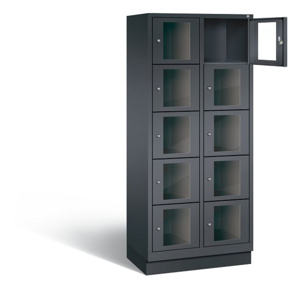 C+P Schließfachschrank Classic, H1800xB810xT500mm, Farbe: Schwarzgrau, 8020A225 S10015