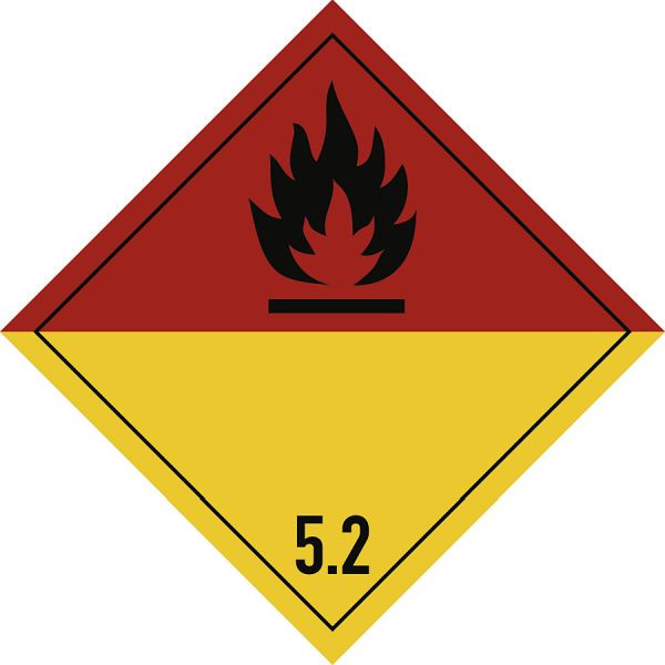 Moedel Gefahrzettel Klasse 5.2, Folie, 300x300 mm, 66052