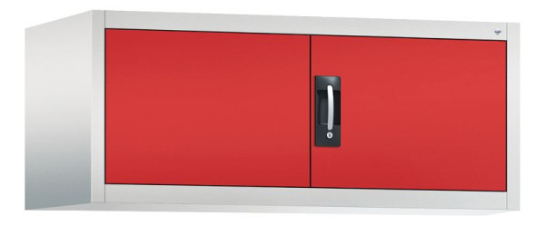 C+P Aufsatzschrank Acurado, H500xB1200xT600mm, Farbe: Lichtgrau / feuerrot, Muldengriff, 9494-000 S10009