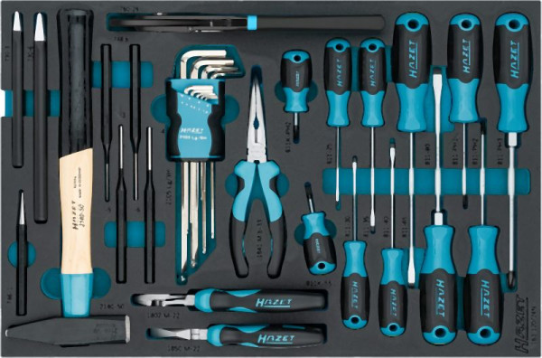 Hazet Universal Satz, Kreuzschlitz Profil PH, Schlitz Profil, Innen Sechskant Profil, 24-teilig, 1,5 – 10, PH1 – PH3, 163-120/24N