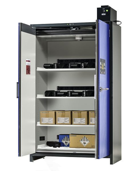 asecos Lithium-Ionen Akku-Ladeschrank, SmartStore-Pro, 4 Fachböden, Breite 1200 mm, 327439