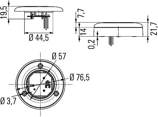 HELLA Innenraumleuchte, SpotLED Celis, LED, 12/24V, 2.0W, LED, Einbau/geschraubt, Lichtscheibenfarbe: glasklar, 2JA 344 190-351