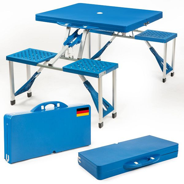 casaria Campingtisch Blau Alu für 4 Personen klappbar, 100101
