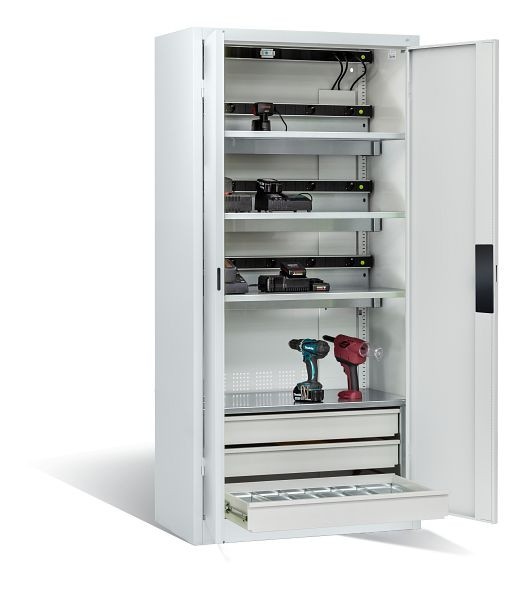 C+P Akkuladeschrank Comfort, H1950xB930xT500 mm, Lichtgrau, 8921-05E3 S10014