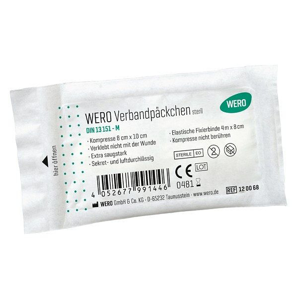 WERO Verbandpäckchen DIN 13151-M, 120068, 6971872206910