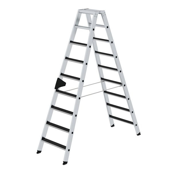 Munk Günzburger Steigtechnik Stufen-Stehleiter beidseitig begehbar mit clip-step R 13 2x9 Stufen, 041642