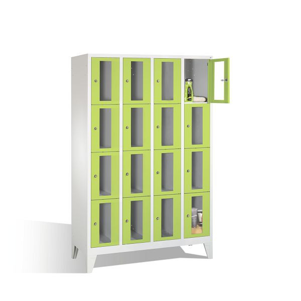 C+P Schließfachschrank Classic, H1850xB1190xT500mm, Farbe: Lichtgrau / Viridingrün, 8010A404 S10007