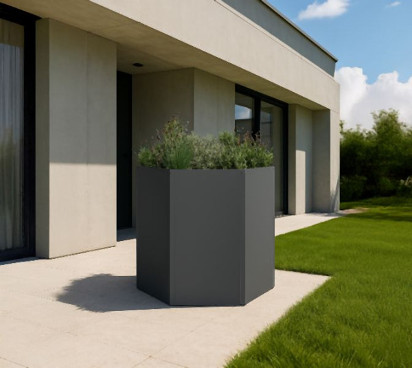 Westmann Metall Hochbeet 6-eckig, Varia 77 Anthrazit, 100x100x77cm, WMHPS-2502H6